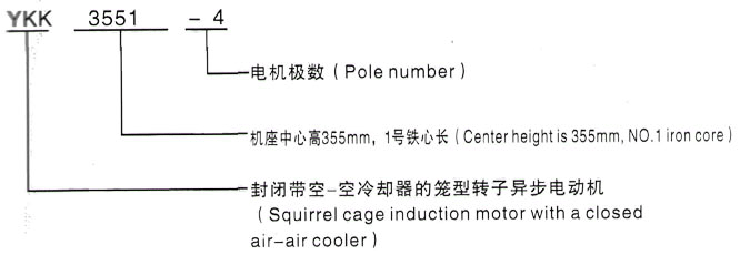 YKK系列(H355-1000)高压JR117-4三相异步电机西安泰富西玛电机型号说明